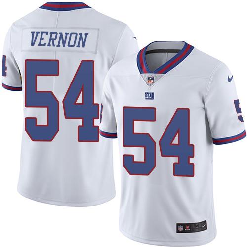 Nike Giants #54 Olivier Vernon White Youth Stitched NFL Limited Rush Jersey